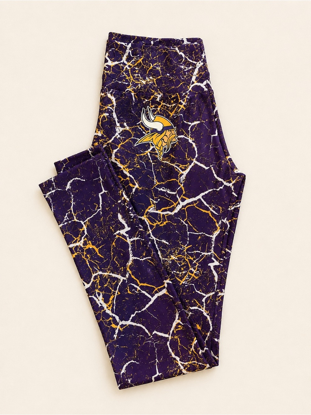 Majestic Purple & Gold Marble Vikings Leggings